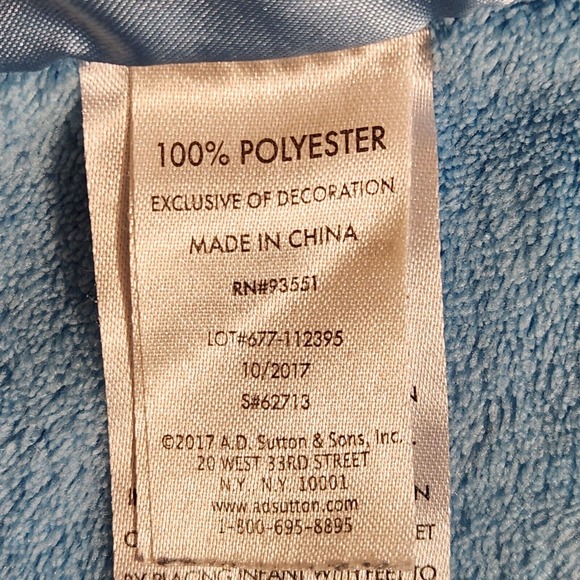 Sutton & Sons Baby Blanket Blue Gray Crib Nursery Lion Boy Sensory Bumpy Satin - Picture 4 of 8